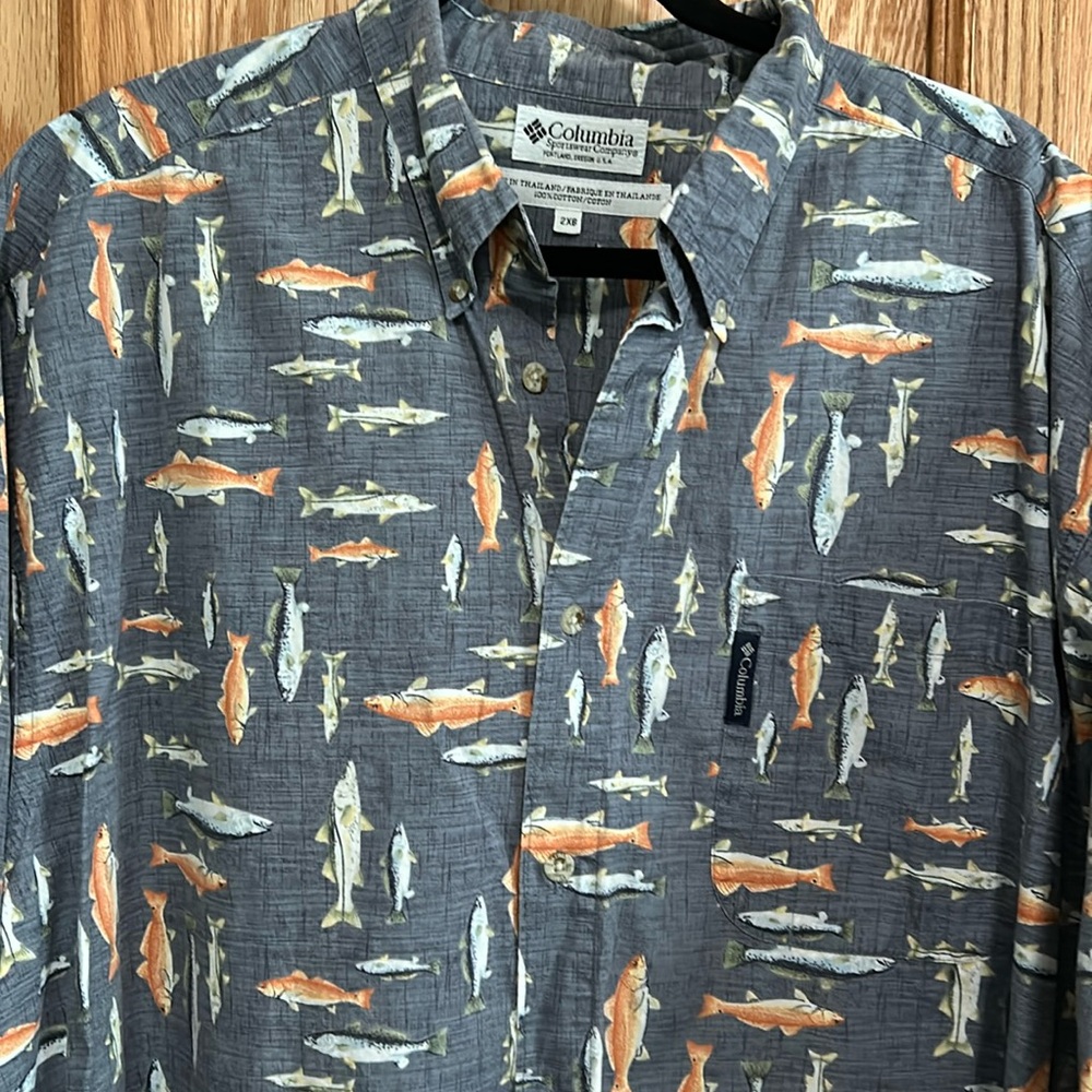 Columbia men’s 100% cotton short sleeve casual bottom down Size 2XB (big & tall)